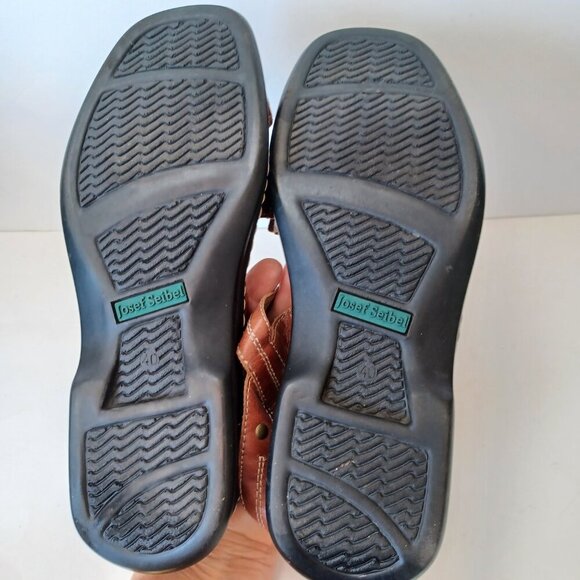 Josef Seibel Brown Leather Sandals Air Massage Flats Womens US 10 or Eur 40 - Picture 12 of 13